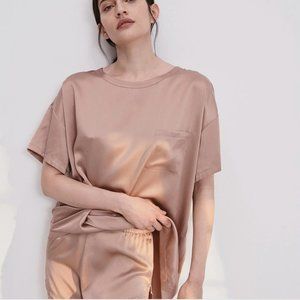 Lunya Washable Silk Tee Set - Ginger - Medium